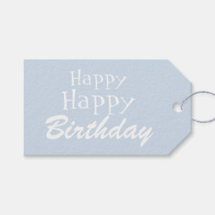 Pastel Blue Happy Birthday Geschenkmarke Geschenkanhänger