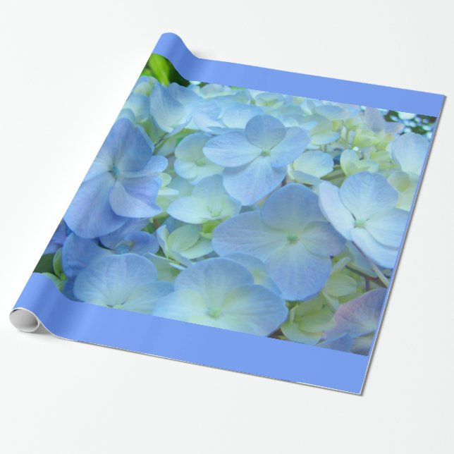 Pastel Blue Hydrangea Blume Packpapier Geschenke (Ungerollt)
