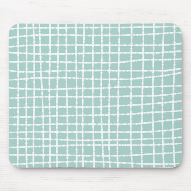 Pastel Blue Karo Pattern Soft und Modern Mousepad (Vorne)