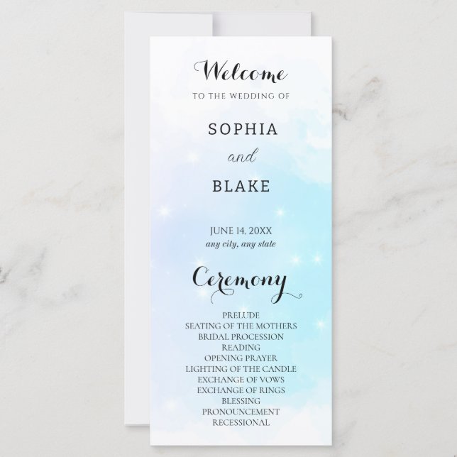 Pastel Blue & Lila Sparkling Wedding (Vorderseite)