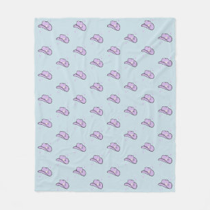 Pastel Blue Lilac Cowgirl Rodeo Muster Fleecedecke