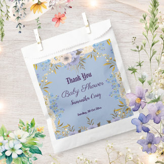 Pastel Blue Little Blume Bud Floral Baby Dusche Geschenktütchen