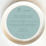 Pastel Blue Nautical Wedding | Minimalistische Run Menükarte<br><div class="desc">Mit diesem pastellblauen, runden Hochzeitsmenü, das ein sauberes, nautisch inspiriertes Design bietet, erleben Sie Ihren Empfang mit dem Küstenstreifen. Die minimalistische Anordnung und die kreisförmige Form verleihen der Drehung eine frische und moderne Note, während die sanften blauen Farbtöne die ruhige Eleganz des Meeres ausstrahlen. Ideal für Hochzeiten am Strand, Feiern...</div>