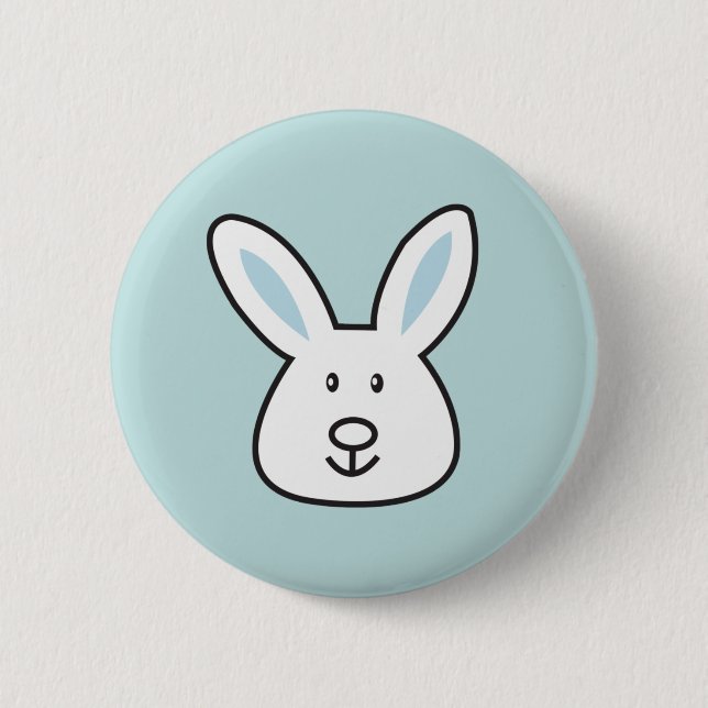 Pastel Blue Niedlich Ostersonnige Illustration Button (Vorderseite)