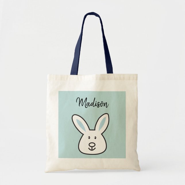 Pastel Blue Niedlich Ostersonnige Illustration Tragetasche (Vorne)
