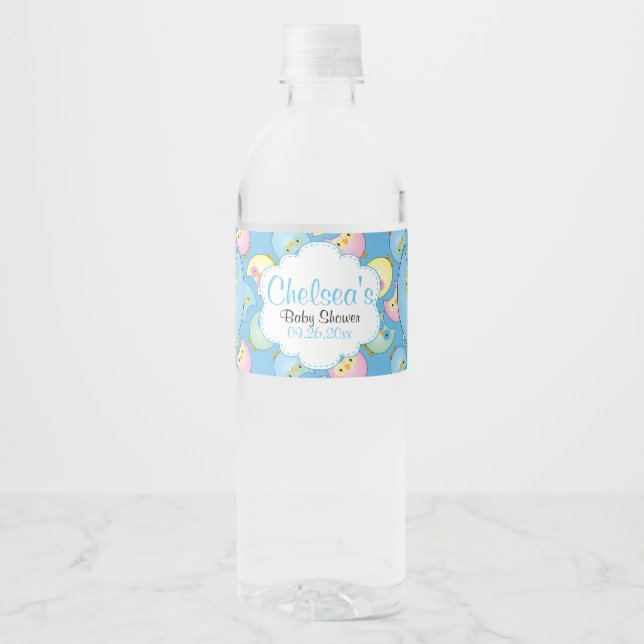 Pastel Blue Owl Baby Boy Dusche Thema (Vorderseite)