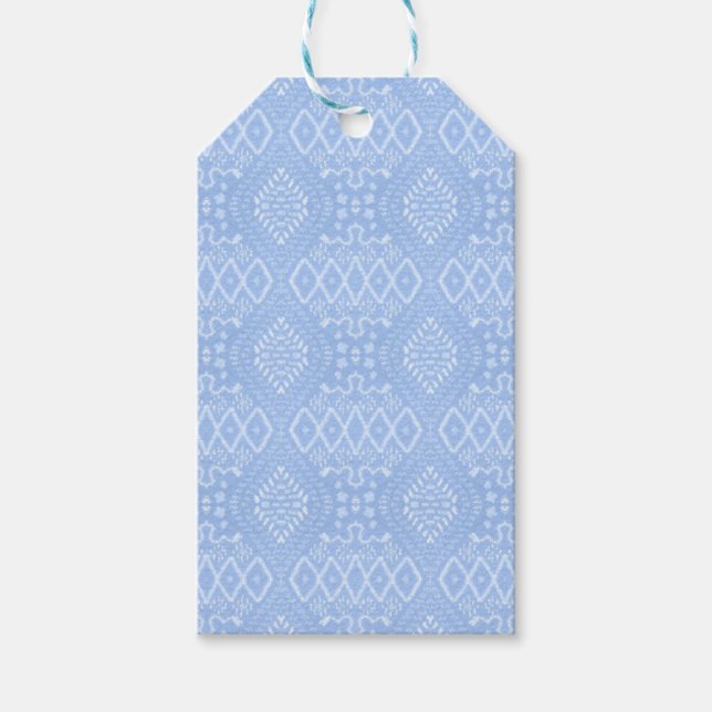 PASTEL BLUE PATTERN INTRICATE GESCHENKANHÄNGER (Vorderseite)
