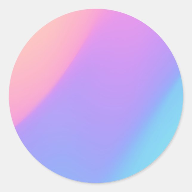 Pastel Blue Pink Lila Classic Round Aufkleber (Vorderseite)