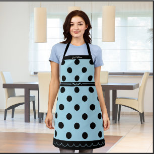 Pastel Blue Polka Dot Fashion Schürze