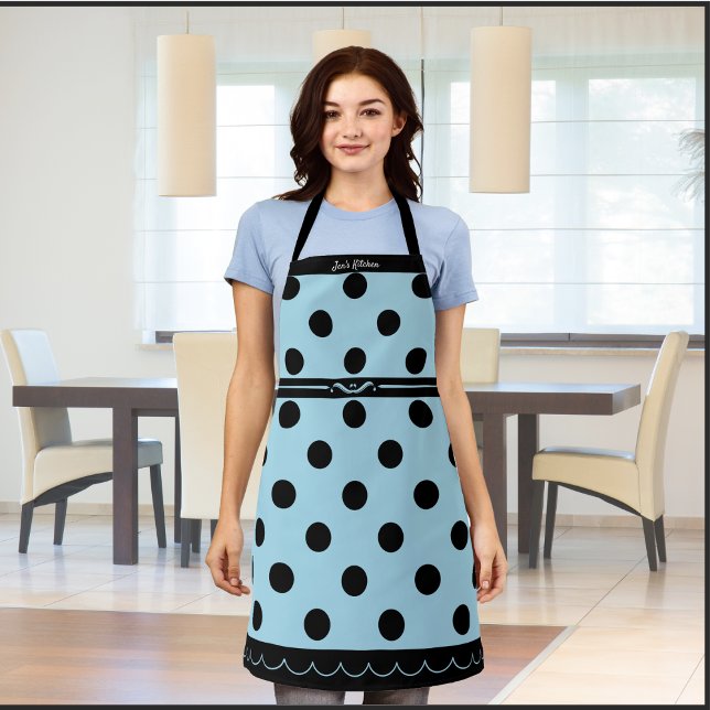 Pastel Blue Polka Dot Fashion Schürze (Pastel Blue Polka Dot Fashion Apron)