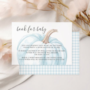Pastel Blue Pumpkin Book for Baby Boy Showroom RSVP Karte