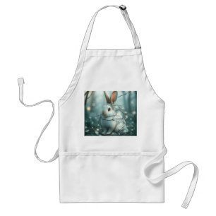 Pastel Blue Rabbit mit Twigs und Blume Schürze
