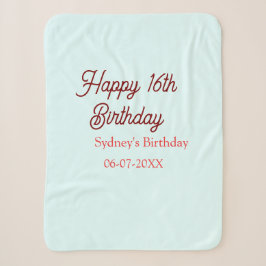 Pastel blue red happy 16th birthday name date eleg sherpadecke