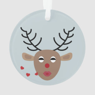 Pastel Blue Reindeer Love Joy Festive Noël