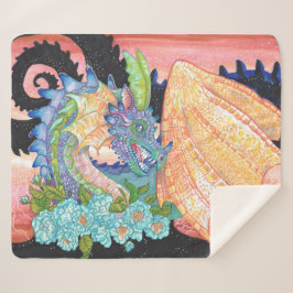 Pastel Blue Rose Dragon Sherpadecke