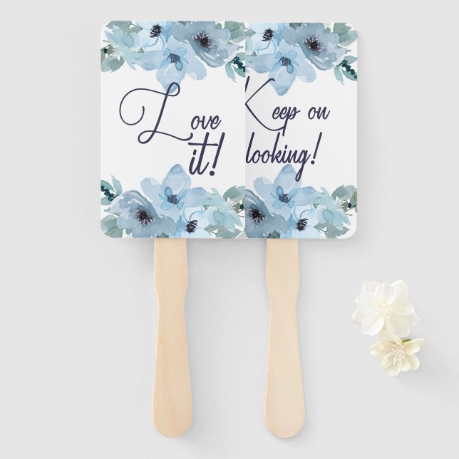 Pastel Blue Rose sagen Ja zum Kleid Fächer (Vorne und Hinten)
