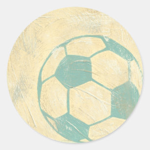 Pastel Blue Soccer Ball von Chariklia Zarris Runder Aufkleber
