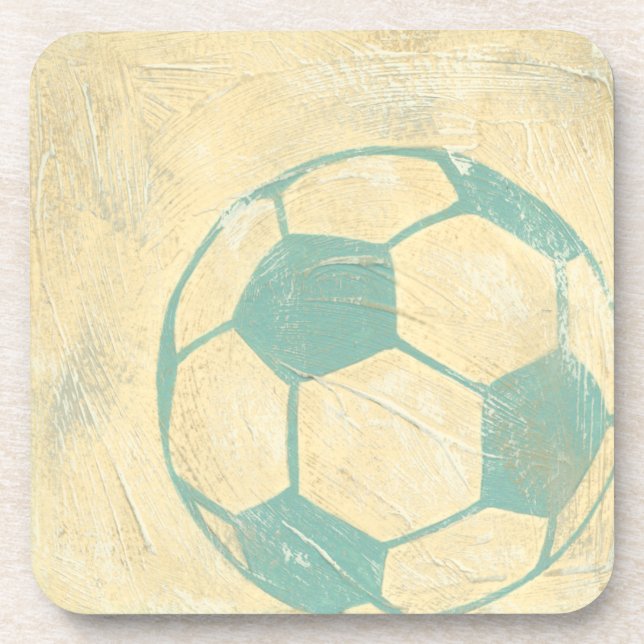 Pastel Blue Soccer Ball von Chariklia Zarris Untersetzer (Vorderseite)
