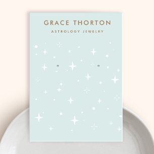 Pastel Blue Spiritual Boho Stars Earring Display Visitenkarte