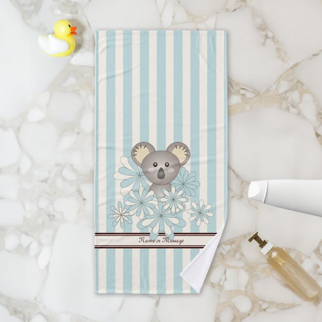 Pastel Blue Stripe Cute Baby Koala Kids (Créateur téléchargé)