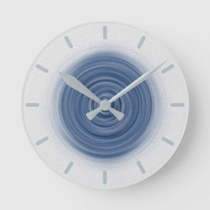 Pastel Blue Swirl Runde Wanduhr
