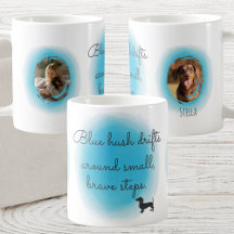 Pastel Blue Watercolor Dachshund Mug — Custom Name