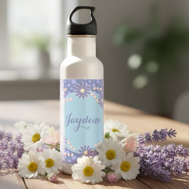Pastel Blue Yellow And Pink Custom Daisy Edelstahlflasche