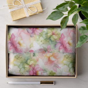 Pastel Blume Alkohol Tinte Illustration Großdruck Seidenpapier