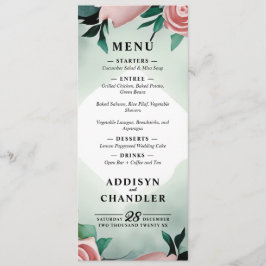 Pastel Blume Elegante: Grün blühende Hochzeit Programm