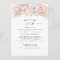 Pastel Blume Exotic Pampas Gras Hochzeitdetails