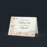 Pastel Blume Girlfriend Geburtstagskarte Karte<br><div class="desc">Hübsche und nachdenkliche Begrüßungskarte für den Geburtstag Ihrer Freundin mit delikaten Frühlingspastellfarben Aquarell-Blume.</div>