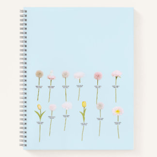 Pastel-Blume-Notebook - Minimales botanisches Desi Notizbuch