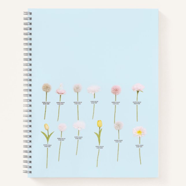 Pastel-Blume-Notebook - Minimales botanisches Desi Notizbuch (Vorderseite)