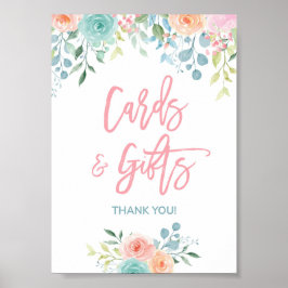 Pastel Blumenkarten & Geschenke Duschtische 12x18 Poster