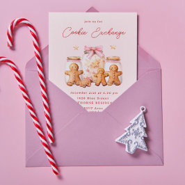 Pastel Blush Cookie Exchange Weihnachts-Party Einladung