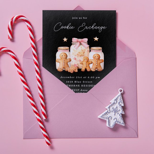 Pastel Blush Cookie Exchange Weihnachts-Party Einladung (Von Creator hochgeladen)