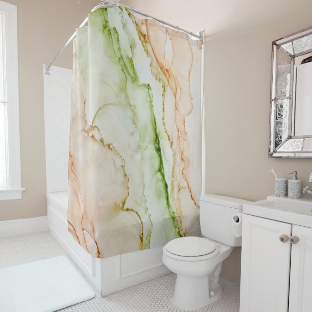 Pastel Blush Earth Tone Abstrakter Duschvorhang (Beispiel)