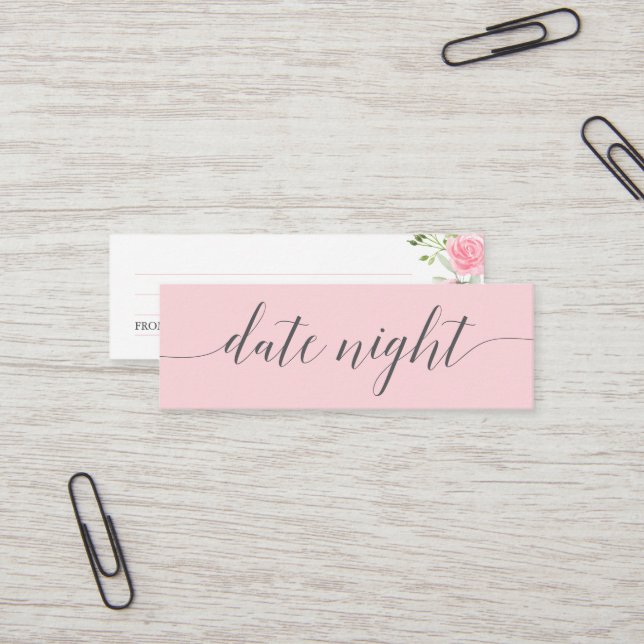 Pastel Blush Fête des mariées Date Cartes Jar de n (Devant/Arrière en situation)