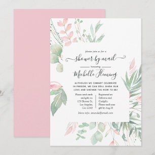 Pastel Blush Greenerenery Baby Shower by Mail Einladung