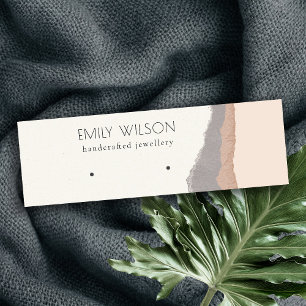 Pastel Blush Kraft Mountain Wave Earring Display Mini Visitenkarte