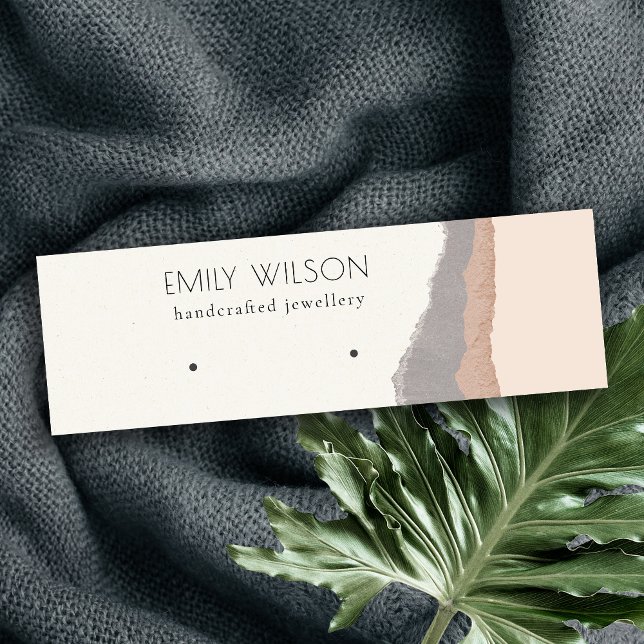 Pastel Blush Kraft Mountain Wave Earring Display Mini Visitenkarte (Von Creator hochgeladen)