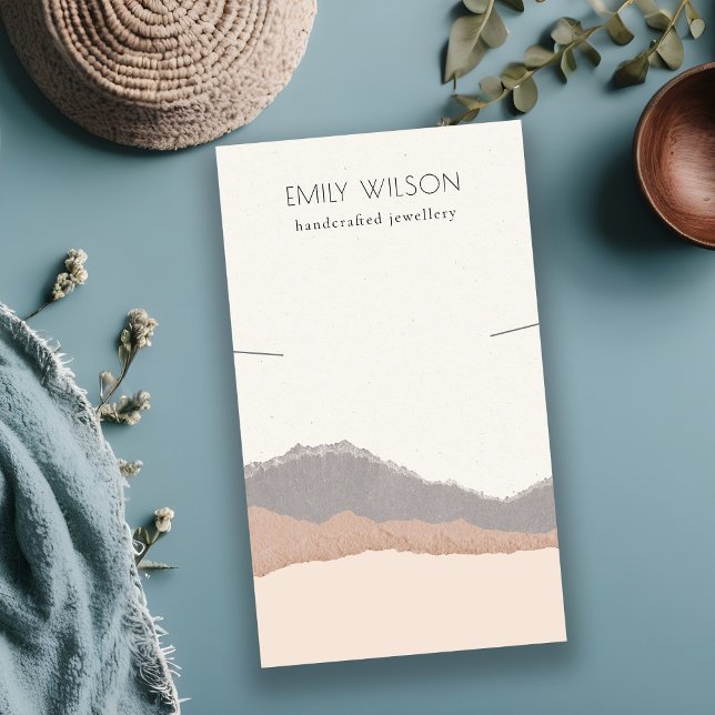 Pastel Blush Kraft Mountain Wave Necklace Display Visitenkarte (Von Creator hochgeladen)