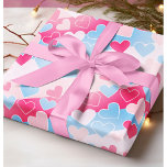Pastel Blush Pink Baby Blue Hearts Liebe Romantisc Geschenkpapier<br><div class="desc">Pastel Blush Pink Baby Blue Heart Liebe Romantisches Wrapping Paper.</div>