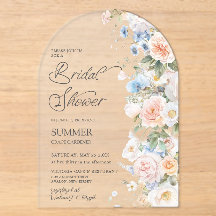 Pastel Blush White Blue Floral Brautparty Arch