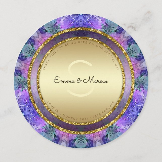 Pastel Boho Batik Mariage Ronde Cartes Menu (Dos)