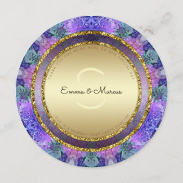 Pastel Boho Batik Round Wedding Menu Cards Menükarte