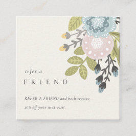 Pastel Boho Blush Blue Green Blumenverleih A Frien Quadratische Visitenkarte