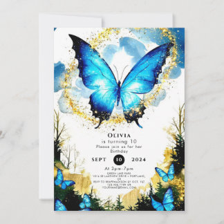 Pastel Boho Butterfly Geburtstag Einladung