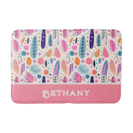 Pastel BOHO Chic Botanischer Muster Individuelle N Badematte