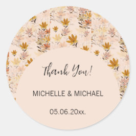 Pastel Boho Mustard Yellow Wildblumen Runder Aufkleber